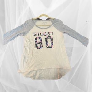 Stussy floral print long sleeved T-shirt